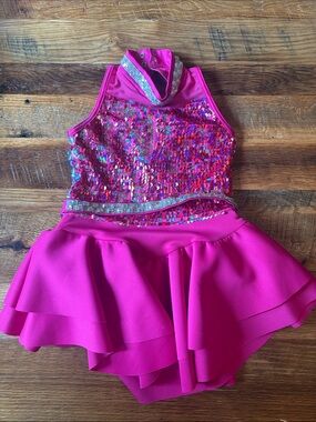 Dance costume custom size 5 pink sparkle